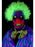 UV Black Light Clown Mask, Multi-Coloured Latex, Overhead, with Hair