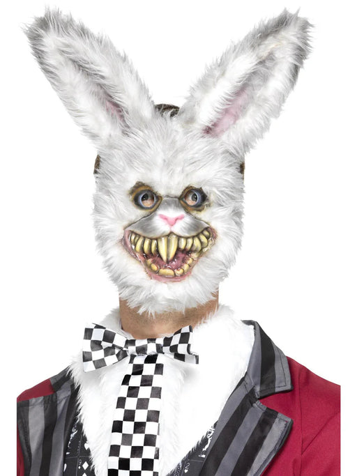 White Rabbit Mask, White EVA, with Fur