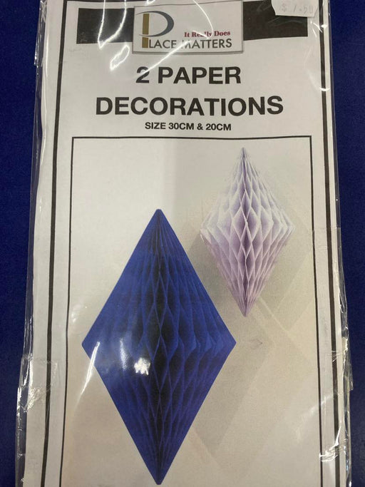 Placematters Hanging Diamond Honeycomb Blue & White Design