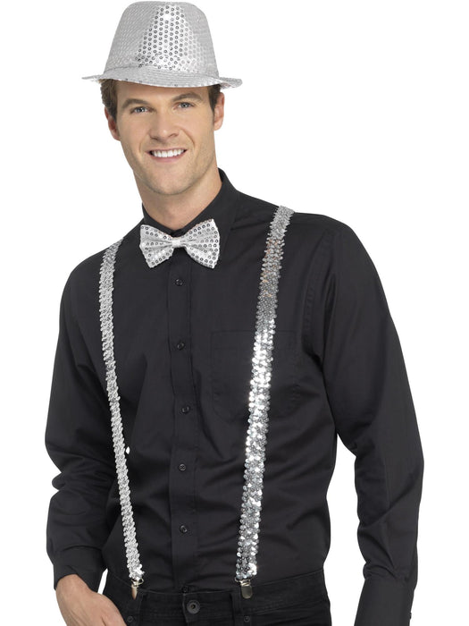 Braces - Silver Sequin