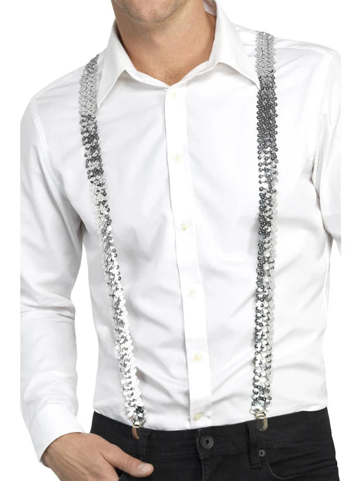 Braces - Silver Sequin