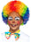 Clown Wig, Multi-Coloured Kids