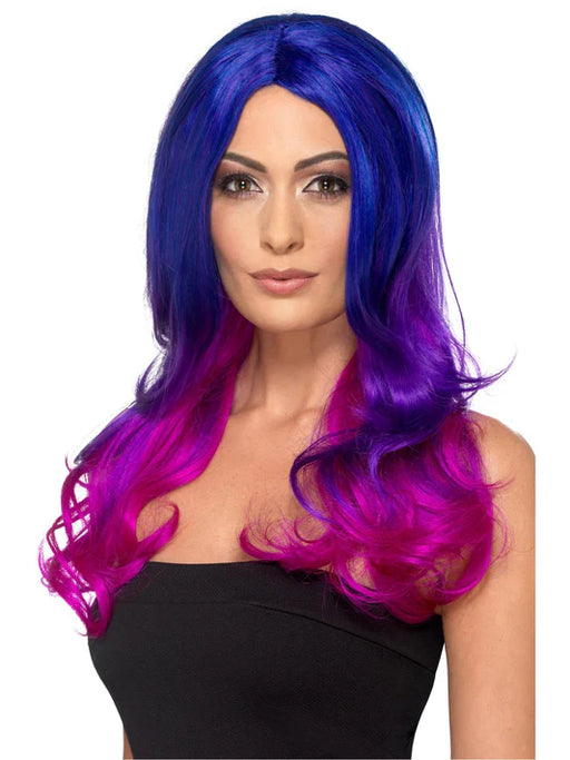 Fashion Ombre Long Wig Blue & Pink