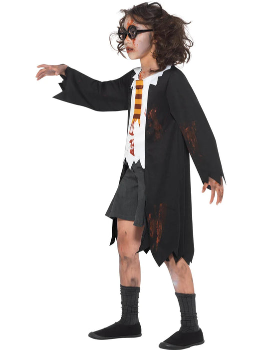 Zombie Student Costume, Black & White Medium 7-9