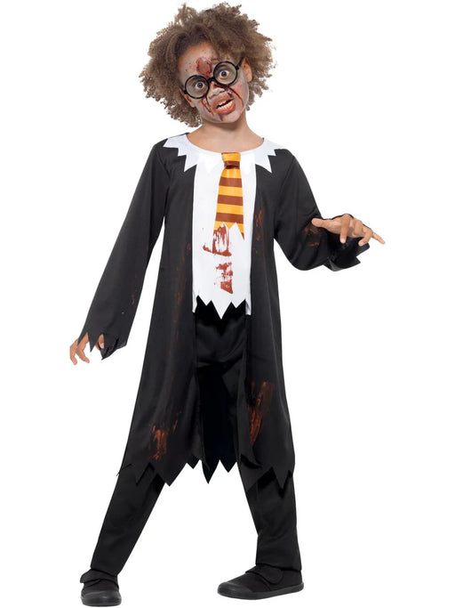 Zombie Student Costume, Black & White Medium 7-9