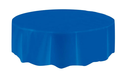 Plastic Table Cover Round - Royal Blue