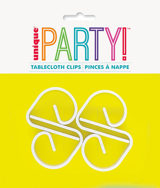 24 White Tablecover Clips