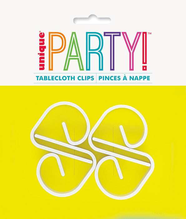 24 White Tablecover Clips