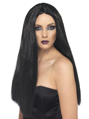 Witch Wig, Black 60cm Long