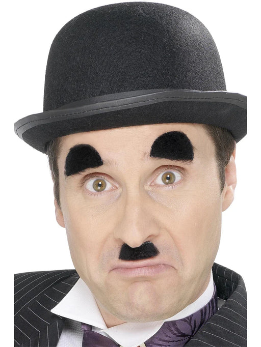 Chaplin Tash and Eyebrows, Black, Self-Adhesive