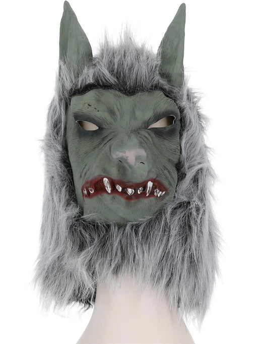 Werewolf Mask, Grey, with Hair and Ears