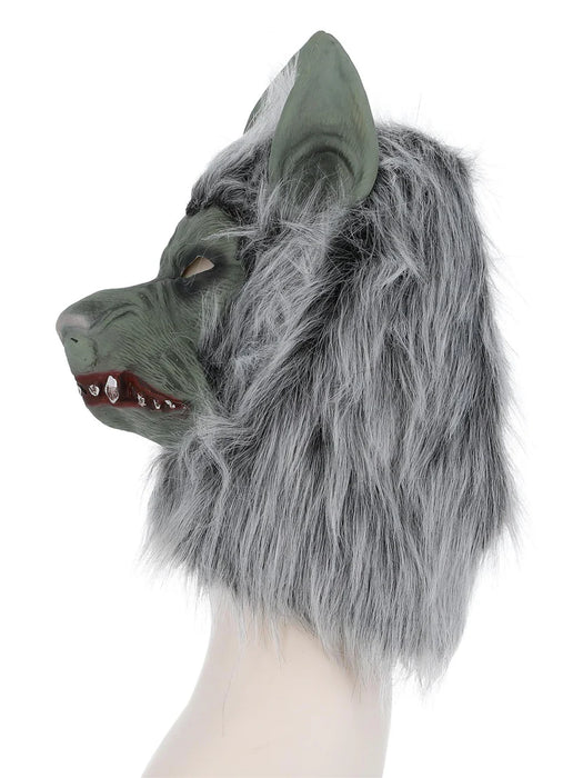 Werewolf Mask, Grey, with Hair and Ears