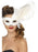 Ornate Columbina Eyemask, White, with Feather
