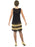 1920's Black Fringed Flapper Dress - Medium
