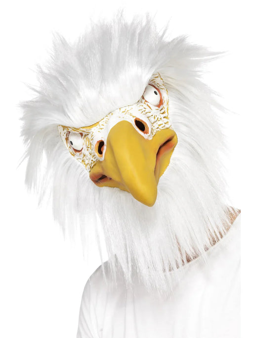 Eagle Mask, Full Overhead, White, Latex, with Fur