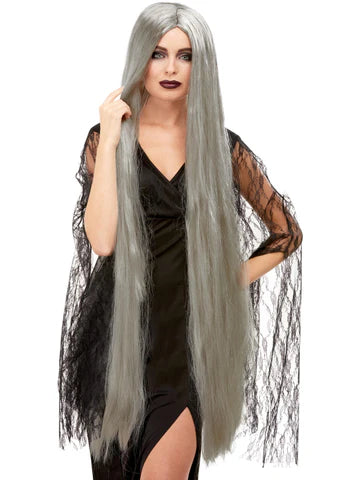 Long Grey Witches Wig 120cm Extra Long