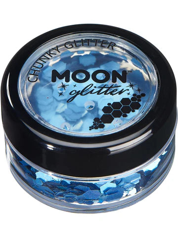 Moon Holographic Blue Chunky Glitter 3g