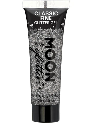 Moon Glitter Classic Fine Silver Glitter Gel, 12ml
