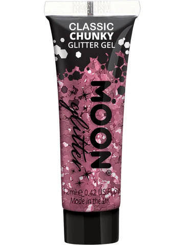 Moon Glitter Pink Chunky Glitter Gel, 12ml