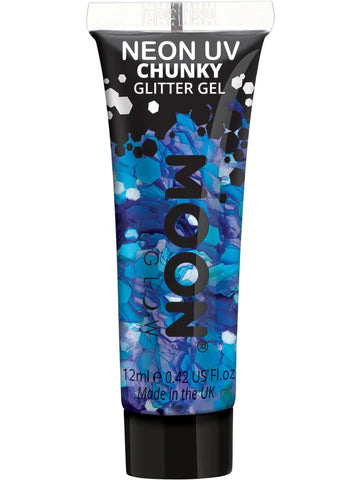 Moon Glitter Blue UV Chunky Glitter Gel, 12ml