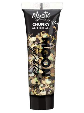 Moon Glitter Mystic Chunky Glitter Gel, Gold & Black, 12ml