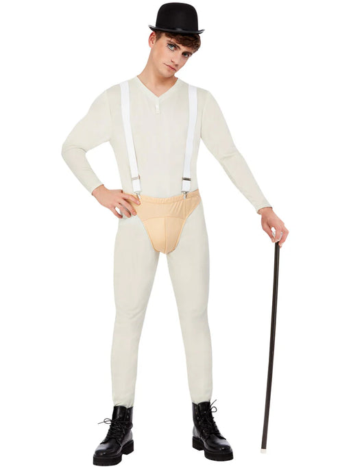 Cult Classic Costume, White, Bodysuit, Pants, Braces & Hat - Medium