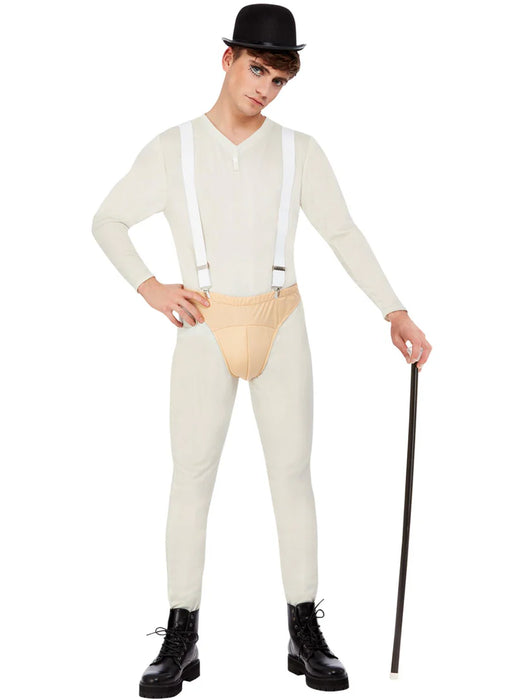 Cult Classic Costume, White, Bodysuit, Pants, Braces & Hat - Medium