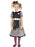 Girls Broken Doll Costume, Black and White, with Dress and Headband. 4-6 Years