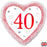 40th Ruby Red Heart Anniversary Foil Balloon 18''/45.7cm