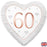 60th Rose Gold Heart Anniversary Foil Balloon 18''/45.7cm