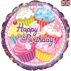 Happy BirthdayCupcake Foil Balloon 18''