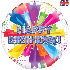 Bright Star Happy Birthday Foil Balloon 18''/45cm