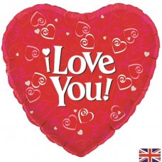 I Love You Red Heart Foil Balloon 18''