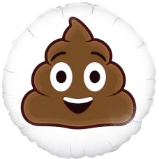 Smiling Poop Emoji Foil Balloon 18''/45cm