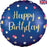 Happy Birthday Navy With Pink Polka Dots 18-Inch Foil Balloon