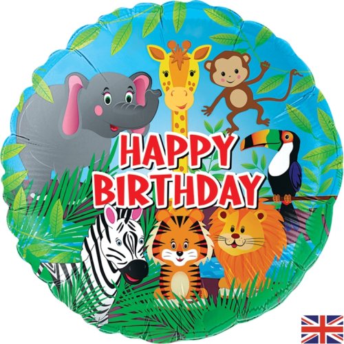 Happy Birthday Jungle Foil Balloon 18''