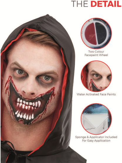 Smiffys Make-Up FX, Slashed Mouth Kit, Aqua