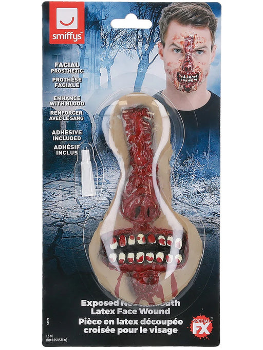 Smiffys Make-Up FX, Exposed Nose & Mouth, Red