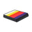 Global Colours Caribbean 50g split cake face paint with white, yellow light, neon orange, neon pink and purple colour stripes in a black cake