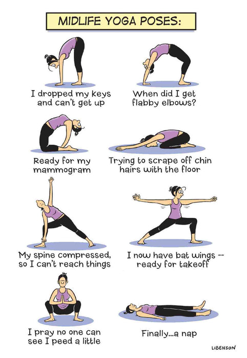 Midlife Yoga Poses: Birthday Card
