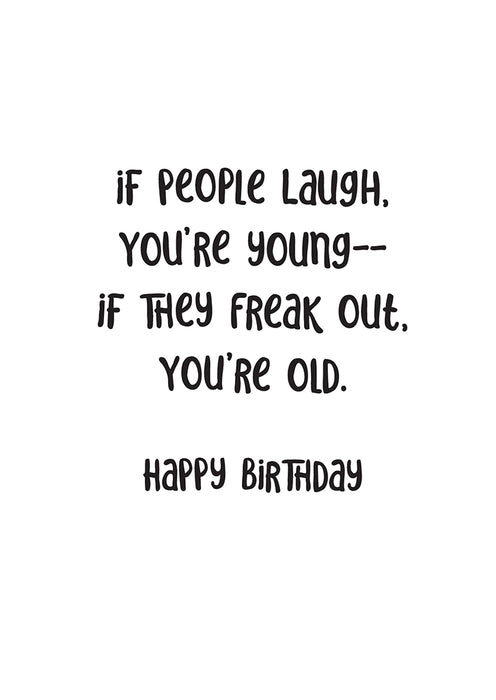 Fall Down Test! Birthday Card