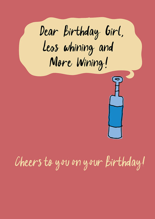 Dear Wine Birthday Card