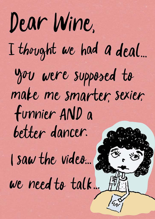 Dear Wine Birthday Card