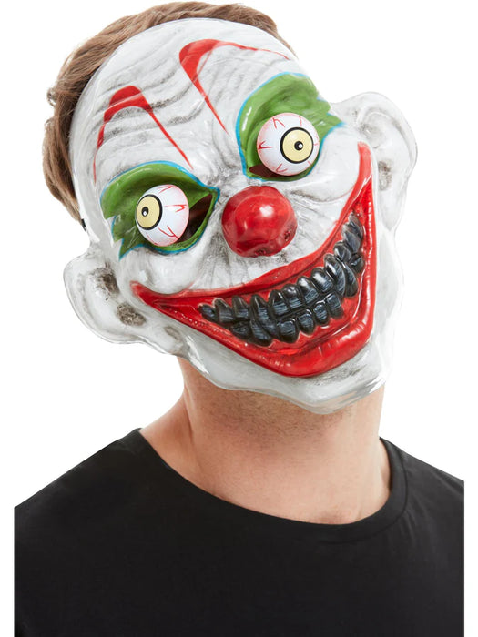 Clown Mask, White PVC, with Moving Eyes