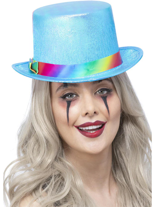 Clown Top Hat, Pearlised Blue