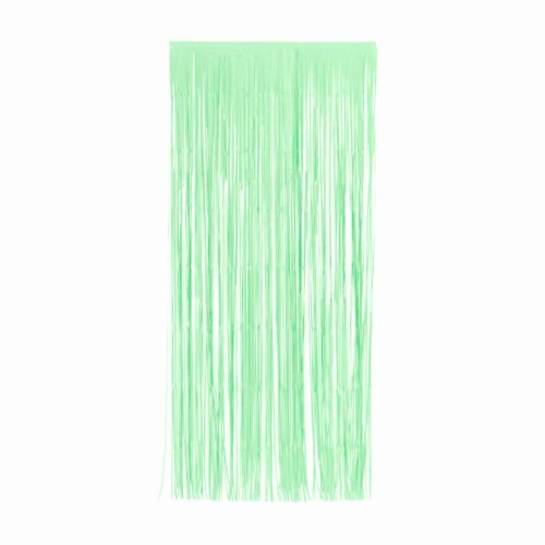 Matt Fringe Curtain Backdrop Mint Green