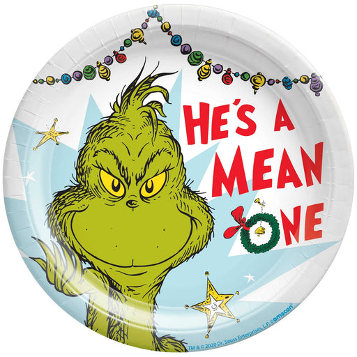 Dr. Seuss The Grinch He's A Mean One 17cm Round Paper Plates