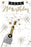 21st birthday card with black Happy bunting, gold-coloured lettering, a popping champagne bottle and gold and silver-coloured stars