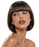 VIVA Margot brown straight bob wig with a blunt straight fringe and curved ends
