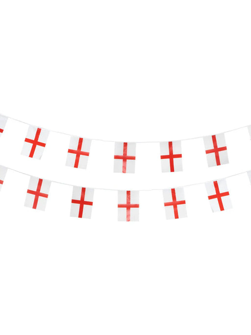 England Flag Rectangle Bunting, Plastic 10 Meters